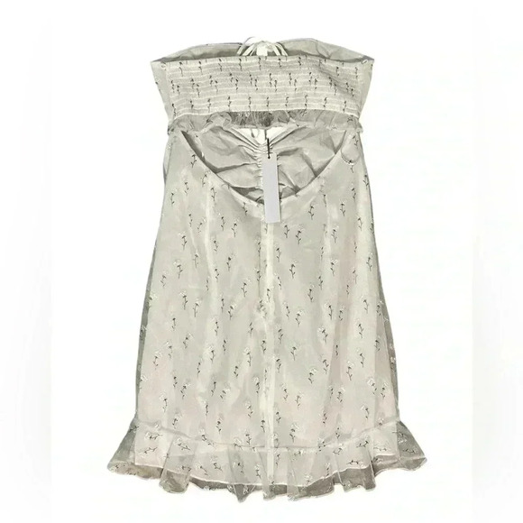 NWT For Love and Lemons Strapless Mini Dress Tie Front Embroidered Size Large - Picture 5 of 5
